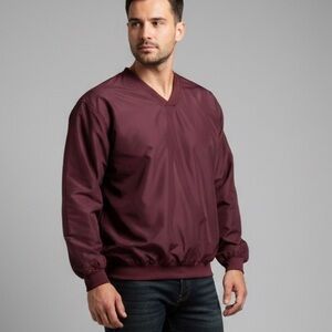 Badger Sport Maroon‎ V-Neck Windshirt Pullover - Men’s Large